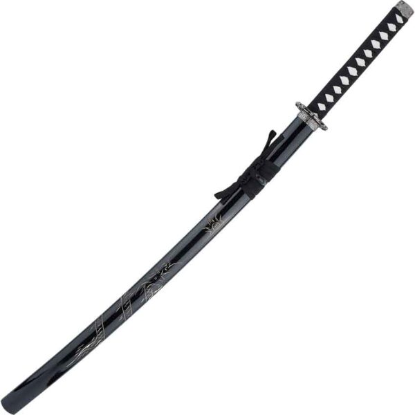 Carved Dragon Black Saya Katana