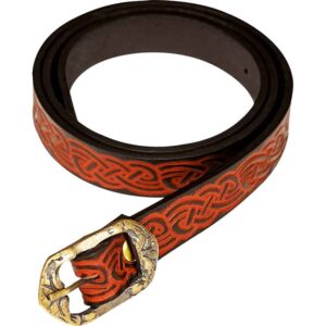 Celtic Knotwork Leather Belt - Brown